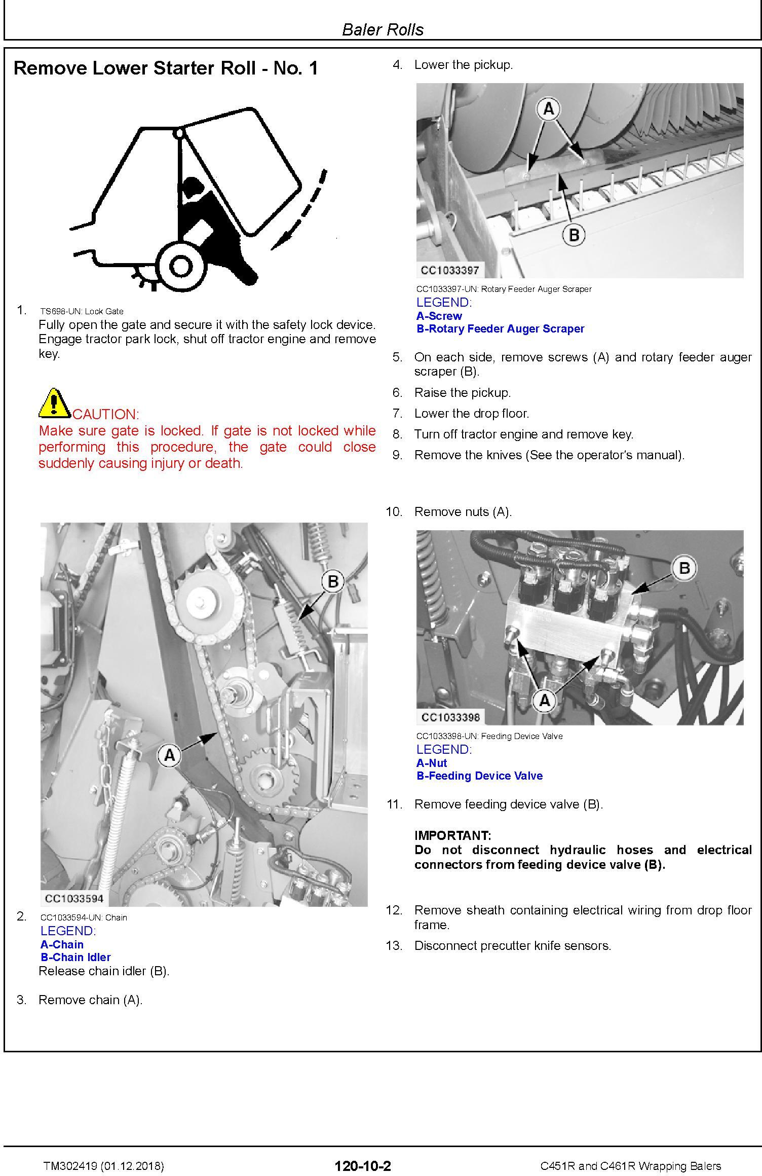 John Deere C451R and C461R Wrapping Balers Service Repair Technical Manual (TM302419) - 1