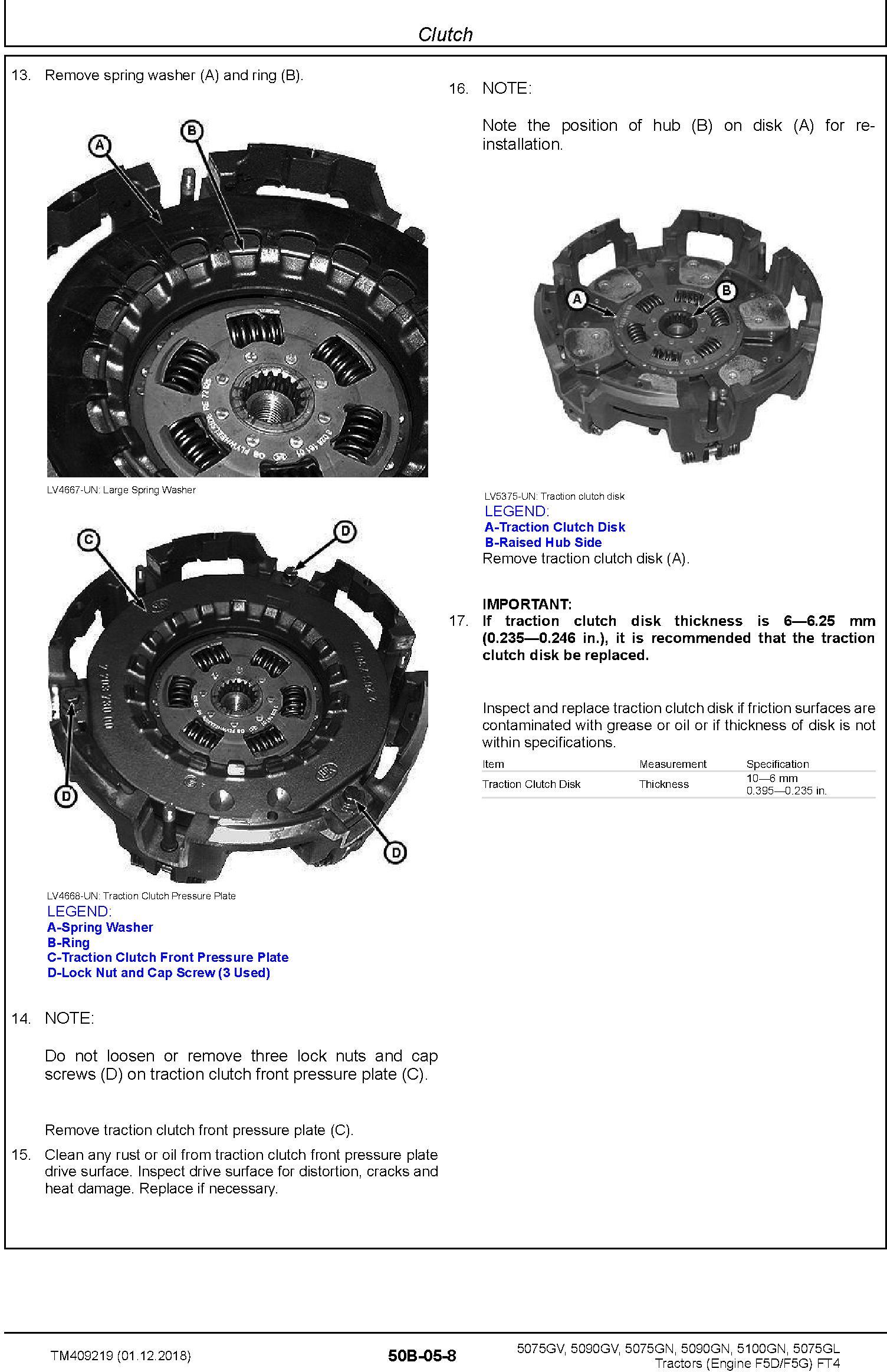 John Deere 5075GL,5075GV, 5075GN, 5090GV,5090GN, 5100GN MY2016-19 Tractors Repair Manual (TM409219) - 2