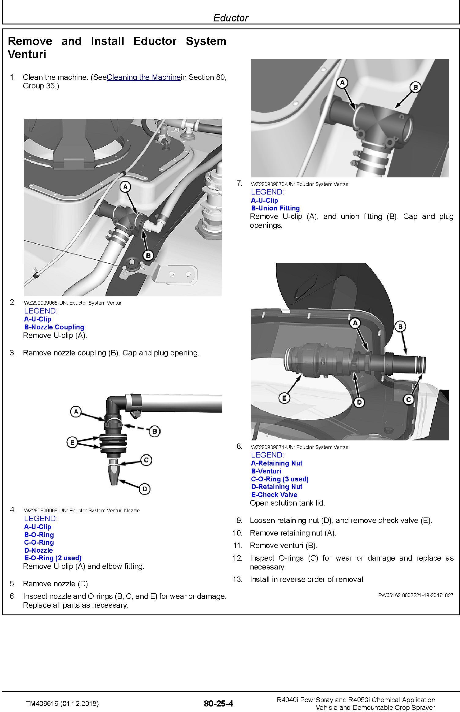 John Deere R4040i, R4050i Demountable Crop Sprayer (MY18) Repair Technical Service Manual (TM409619) - 3