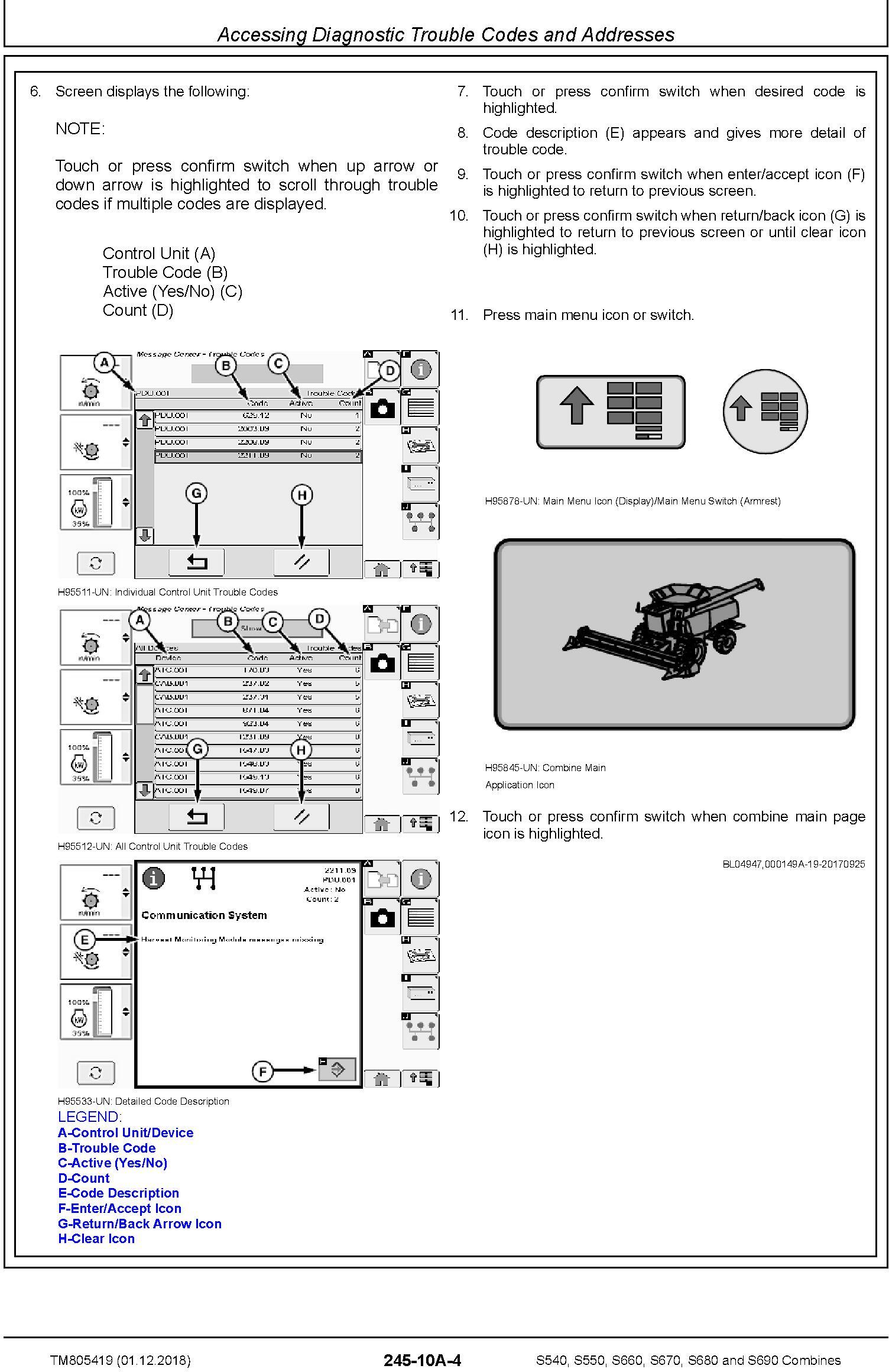 John Deere S540, S550, S660, S670, S680, S690 Combines (SN.120100-) Diagnostic Manual (TM805419) - 3