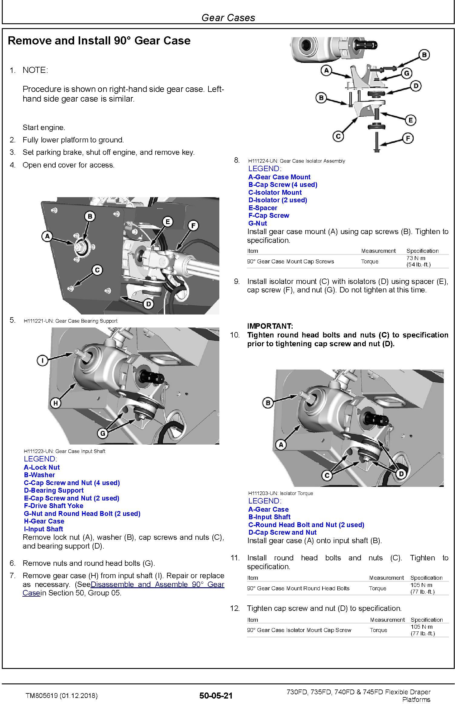 John Deere 730FD, 735FD, 740FD & 745FD Flexible Draper Platforms Repair Technical Manual (TM805619) - 2