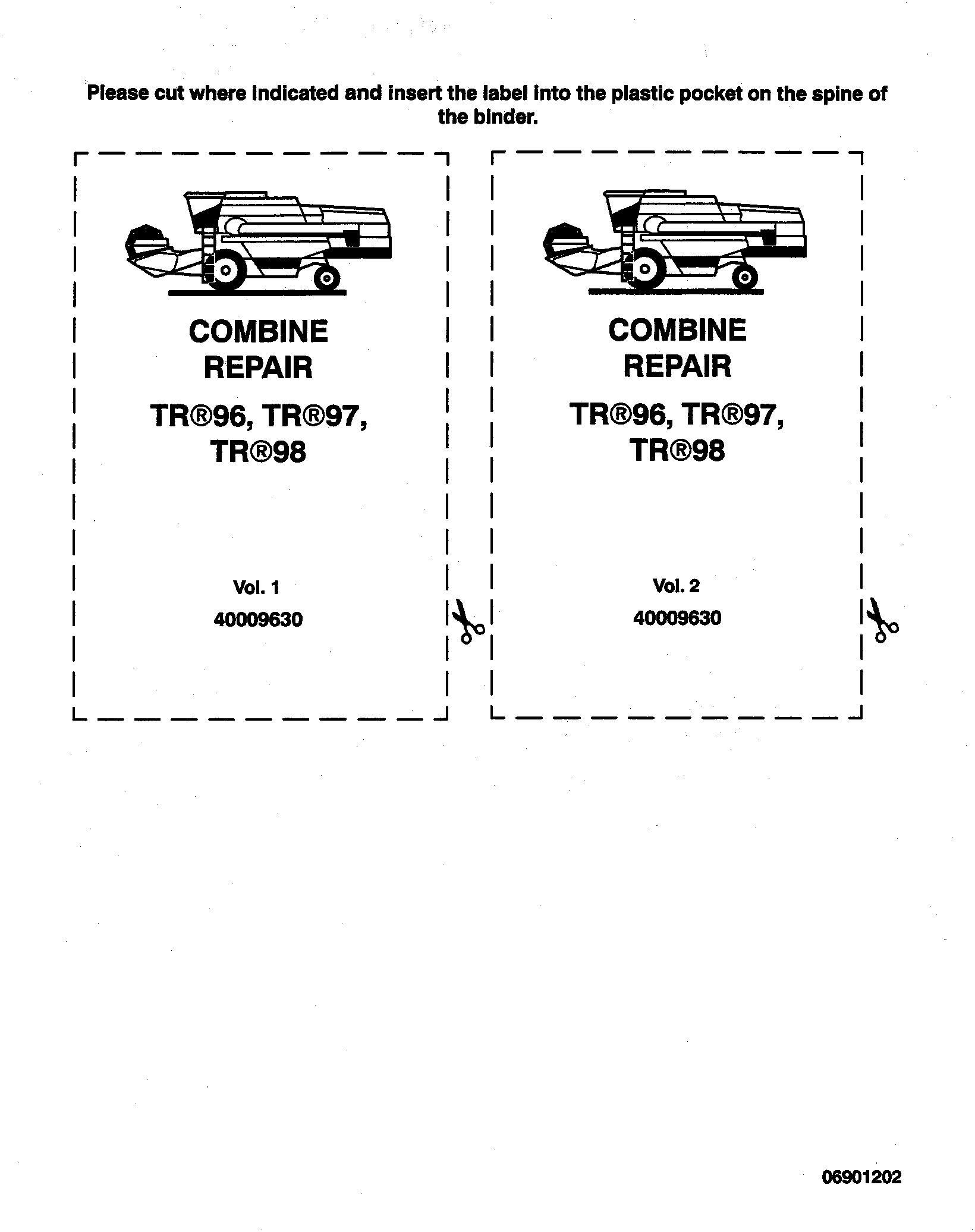 New Holland TR96, TR97, TR98 Combine Complete Service Manual - 19358
