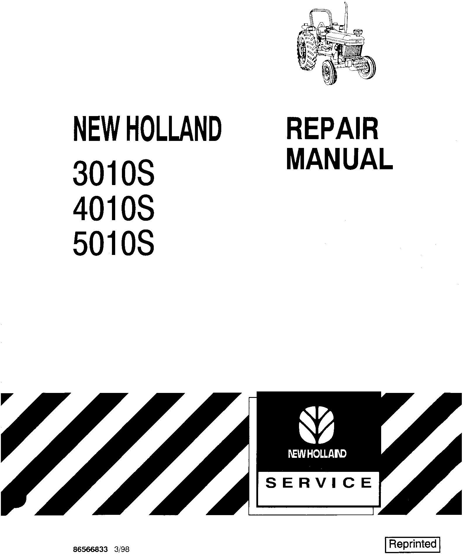 New Holland 3010S, 4010S, 5010S Tractor Service Manual
