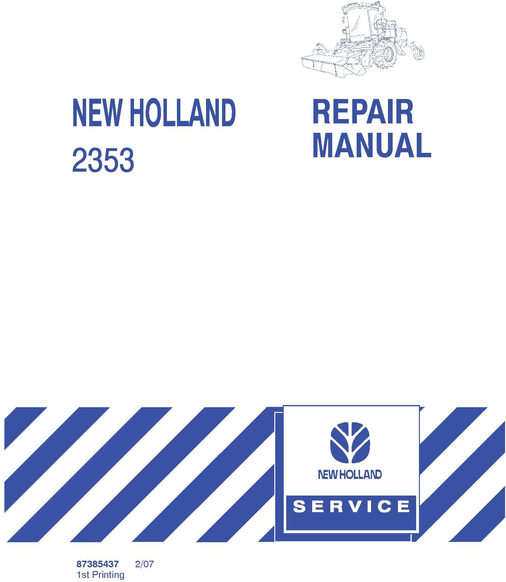 New Holland 2353 Discbine Disc Header Service Manual - 20066