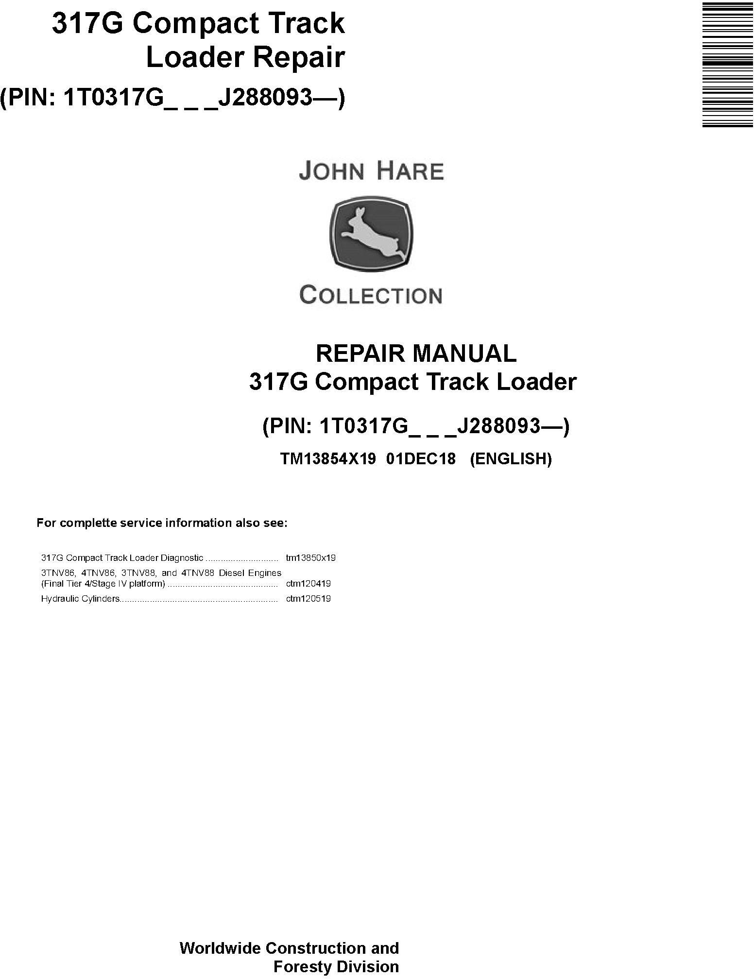 John Deere 317G Compact Track Loader Service Repair Manual (TM13854X19) - 19076