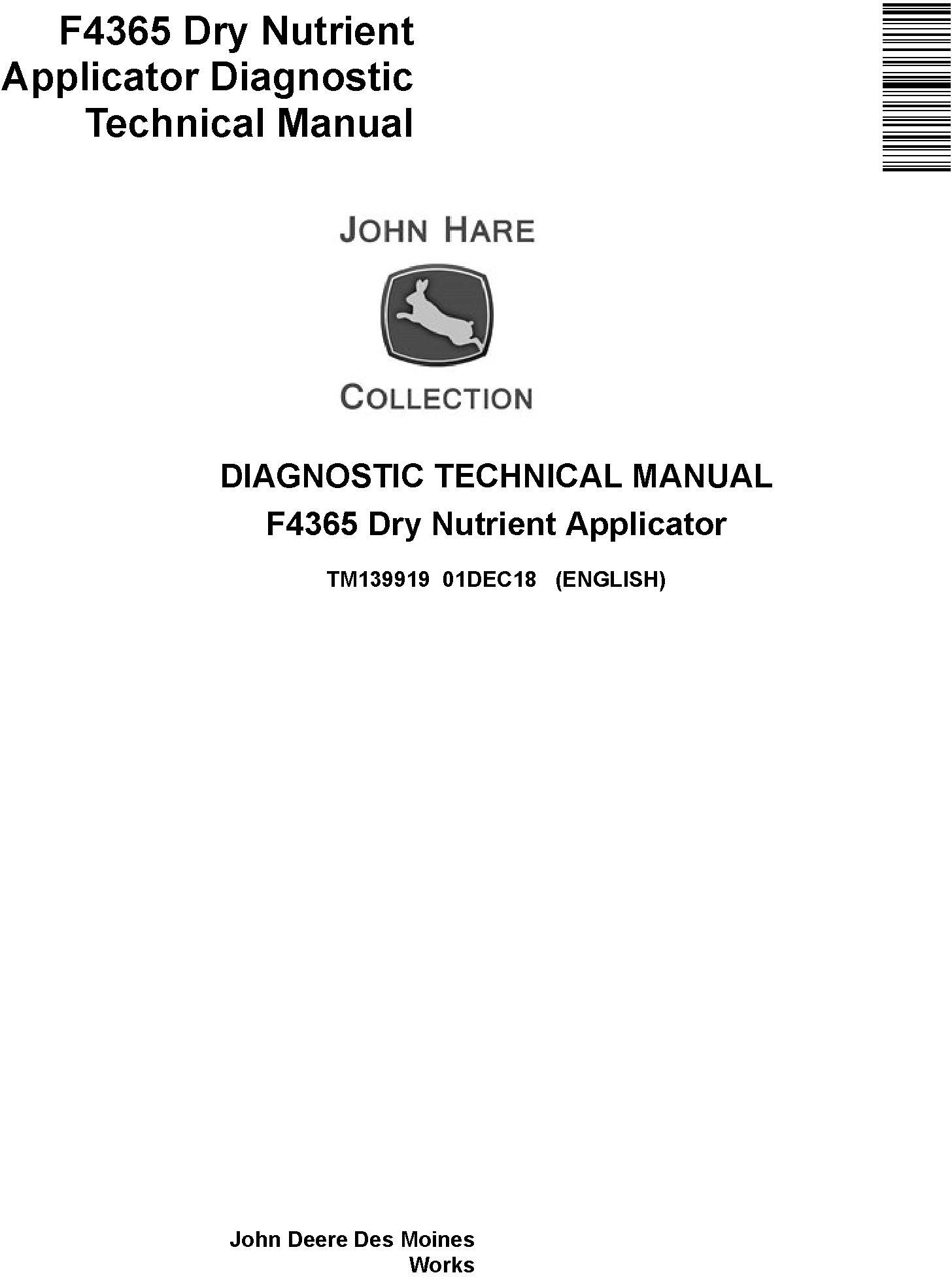 John Deere F4365 Dry Nutrient Applicator Diagnostic Technical Service Manual (TM139919) - 19241