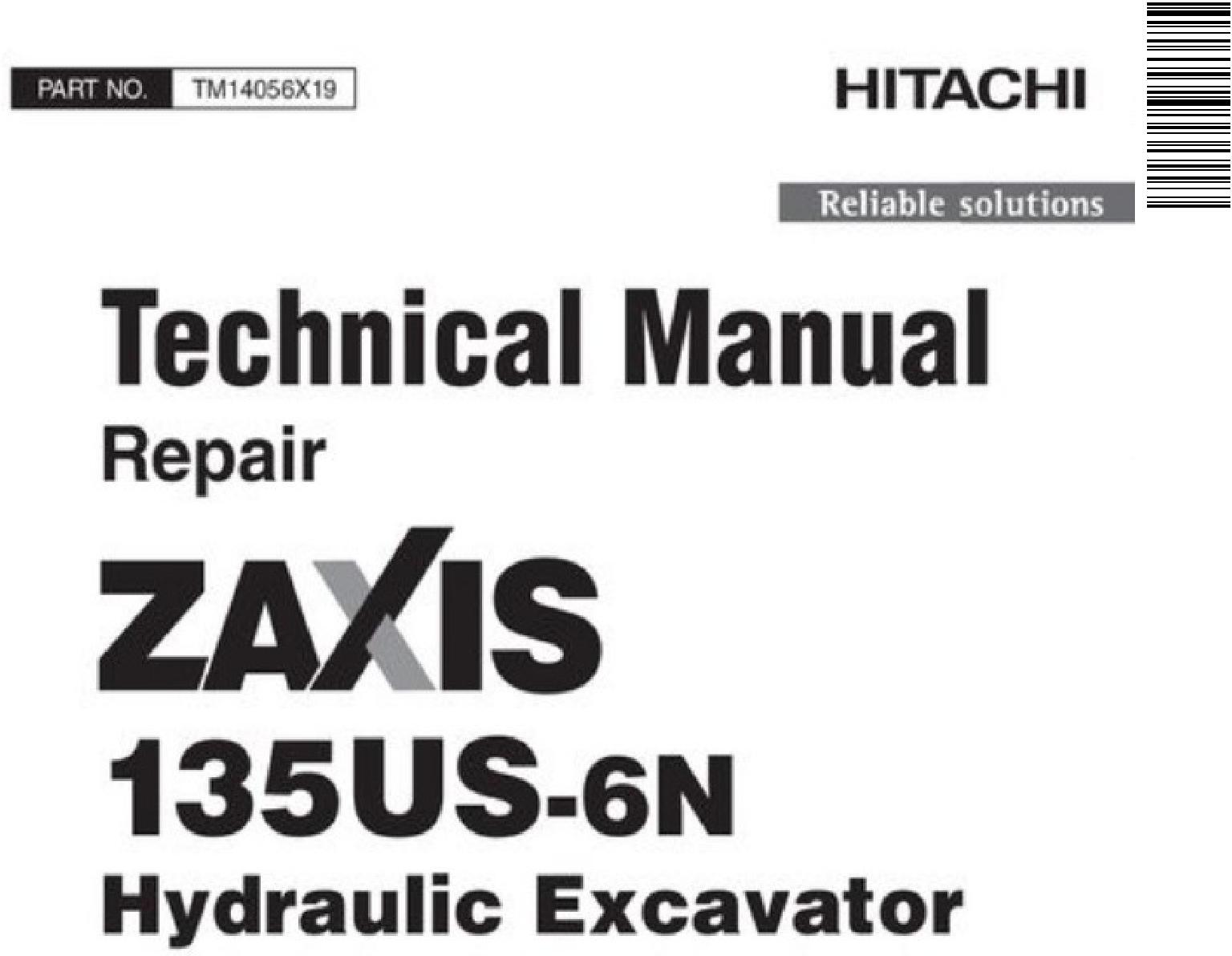 Hitachi Zaxis 135US-6N Excavator Service Repair Technical Manual (TM14056X19)