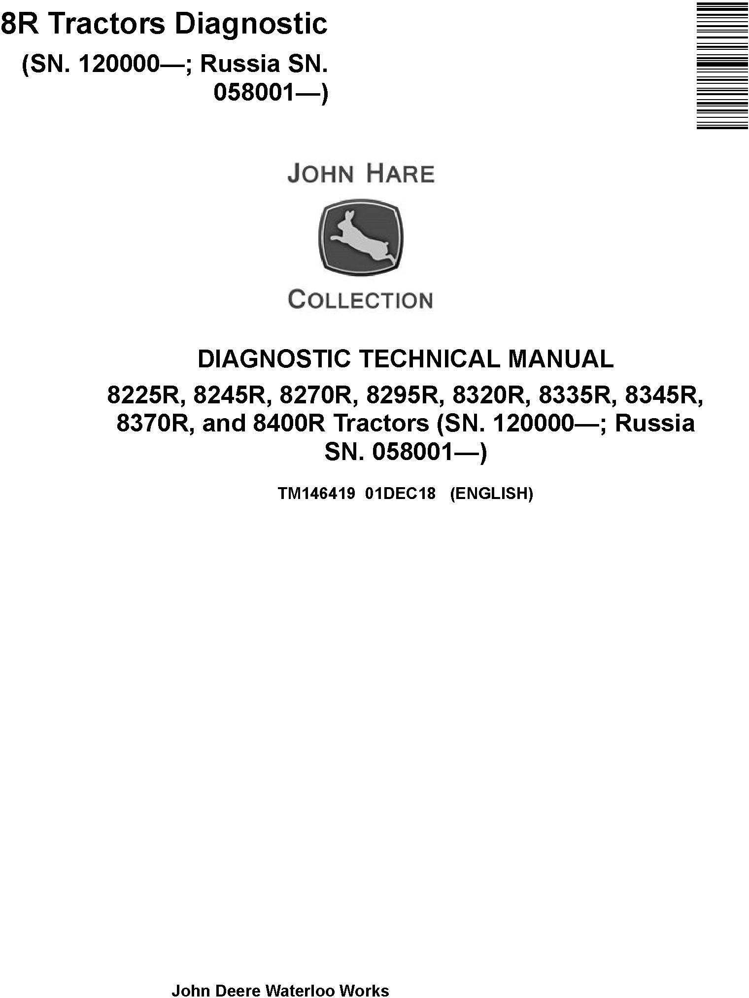 John Deere 8225R 8245R 8270R 8295R 8320R 8335R 8345R 8370R 8400R Tractors Diagnostic Manual TM146419 - 19096