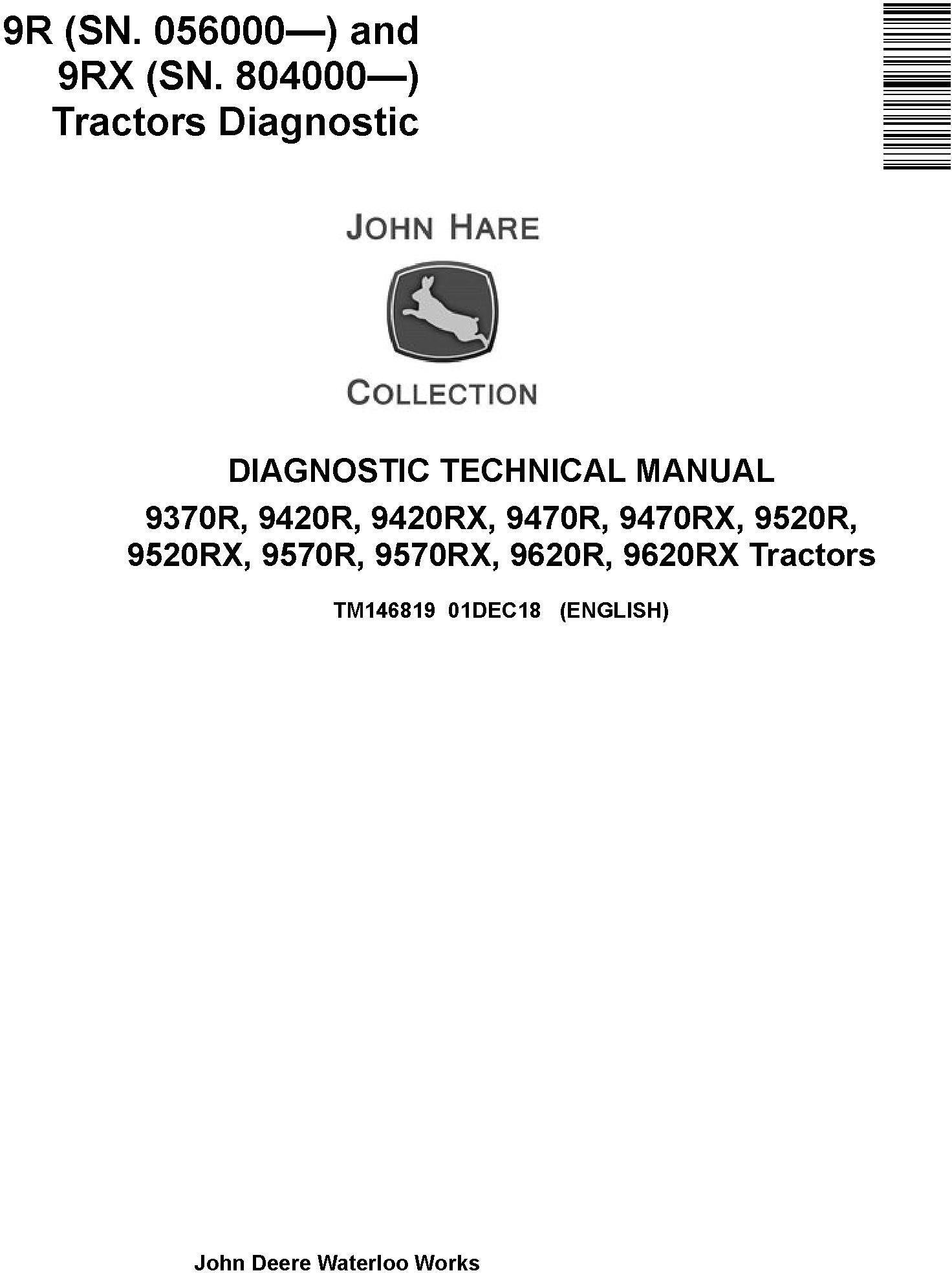 John Deere 9370R 9420R/RX 9470R/RX 9520R/RX 9570R/RX 9620R/RX Tractors Diagnostic Manual (TM146819) - 19092
