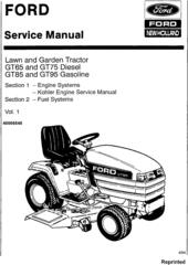 Ford GT65, GT75, GT85, GT95 Lawn and Garden Tractors Complete Service Repair Manual