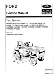 Ford YT12.5, YT14, YT16, YT16H, YT18H Yard Tractors and Attachment Service Manual