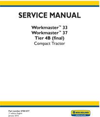 John Deere New Holland Workmaster 33, 37 Tier 4B (final) Tractor Complete Service Manual (North America)