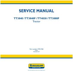 New Holland TT3840, TT3840F, TT4030, TT3880F Tractor Service Manual (Latin America)