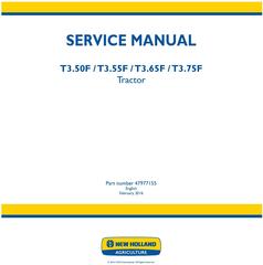 New Holland T3.50F, T3.55F, T3.65F, T3.75F Tractor Service Manual