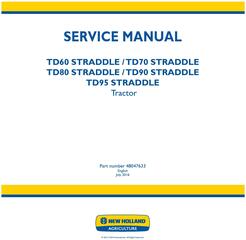 New Holland TD60, TD70, TD80, TD90, TD95 Straddle Tractor Service Manual (Asia, Africa)