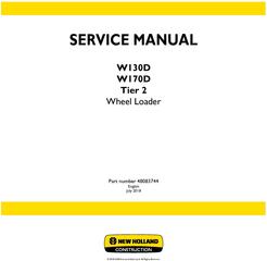 New Holland W130D, W170D Tier 2 Wheel Loader Service Manual