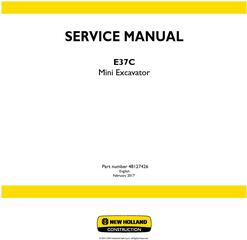 New Holland E37C Mini Excavator w. Tier IV final engine Service Manual