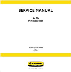 New Holland E33C Mini Excavators Service Manual