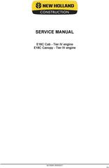 New Holland E18C Tier 4 Mini Excavator Service Manual