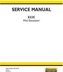 New Holland E33C Mini Excavator with Tier IV final engine Service Manual