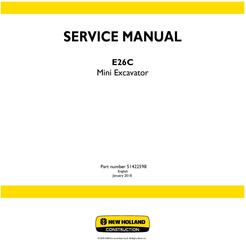New Holland E26C Mini Excavator Service Manual (Europe)