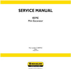 New Holland E37C Mini Excavator Service Manual (USA)