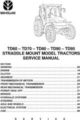 New Holland TD60, TD70, TD80, TD90, TD95 Straddle Mount Model Tractors Service Manual