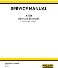 New Holland E50B Hydraulic Excavator (PIN. PJ06 00001 and Higher) Service Manual