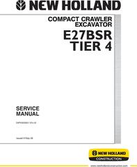 New Holland E27B SR Tier 4 Compact Crawler Excavator Service Manual