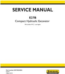 New Holland E27B Compact Hydraulic Excavator Service Manual