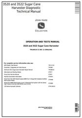 TM100519 - John Deere 3520, 3522 (SN.-120020) Wheel Sugar Cane Harvesters Diagnostic Service Manual
