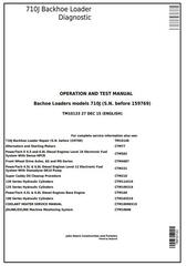 TM10133 - John Deere 710J Backhoe Loader (S.N. -159769) Diagnostic, Operation & Test Service Manual