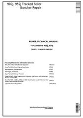 TM10273 - John Deere 909J, 959J Tracked Feller Buncher Service Repair Technical Manual
