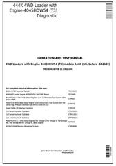 TM10684 - John Deere 444K (T3) 4WD Loader (SN.-642100) Diagnostic, Operation and Test Service Manual
