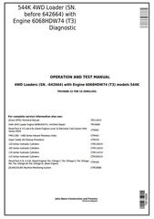 TM10688 - John Deere 544K 4WD Loader (SN.before 642664) w.Engine 6068HDW74 Diagnostic Service Manual
