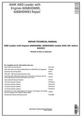 TM10695 - John Deere 644K 4WD Loader w.Engines 6068HDW80, 6068HDW83 Service Repair Technical Manual