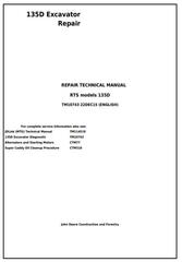 TM10743 - John Deere 135D RTS Excavator Service Repair Technical Manual