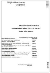 TM10846 - John Deere 310J Backhoe Loader (SN: 159760-) Diagnostic, Operation and Test Service Manual