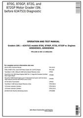 TM11208 - John Deere 870G, 870GP, 872G, 872GP (SN.-634753) Motor Grader Diagnostic&Test Service Manual