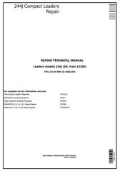 TM11215 - John Deere 244J Compact Loader (SN. from 23290) Service Repair Technical Manual