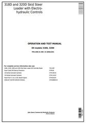 TM11406 - John Deere 318D, 320D Skid Steer Loader with EH Controls Diagnostic & Test Service Manual