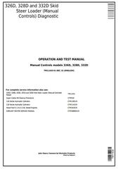 TM11430 - John Deere 326D, 328D, 332D Skid Steer Loader w.Manual Controls Diagnostic Service Manual