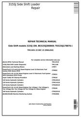 TM11651 - John Deere 315SJ Side Shift Loader (SN.BE315SJ300869-;T0315SJ178876-) Service Repair Manual