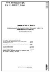TM12092 - John Deere 444K 4WD Loader (SN.642101-670307) w.Engine 4045HDW54 (T3) Service Repair Manual