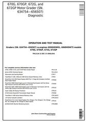 TM12136 - John Deere 670G, 670GP, 672G, 672GP (SN.634754—656507) Motor Grader Diagnostic Service Manual