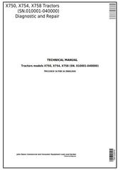 TM122819 - John Deere X750, X754, X758 Signature Series Tractors (SN.010001-040000) Technical Service Manual