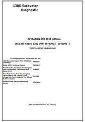 TM12554 - John Deere 130G (T3/S3a) Excavator (S.N. 1FF130GX_D040001) Operation & Test Service Manual