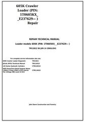 TM12822 - John Deere 605K Crawler Loader (PIN from 1T0605KX**E237629) Service Repair Technical Manual