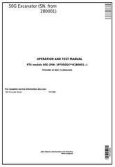 TM12885 - John Deere 50G (SN.280001-) Compact Excavator Diagnostic, Operation & Test Service Manual