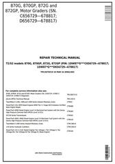 TM13070X19 - John Deere 870G, 870GP, 872G, 872GP (SN.656729-678817) Motor Grader Service Repair Manual